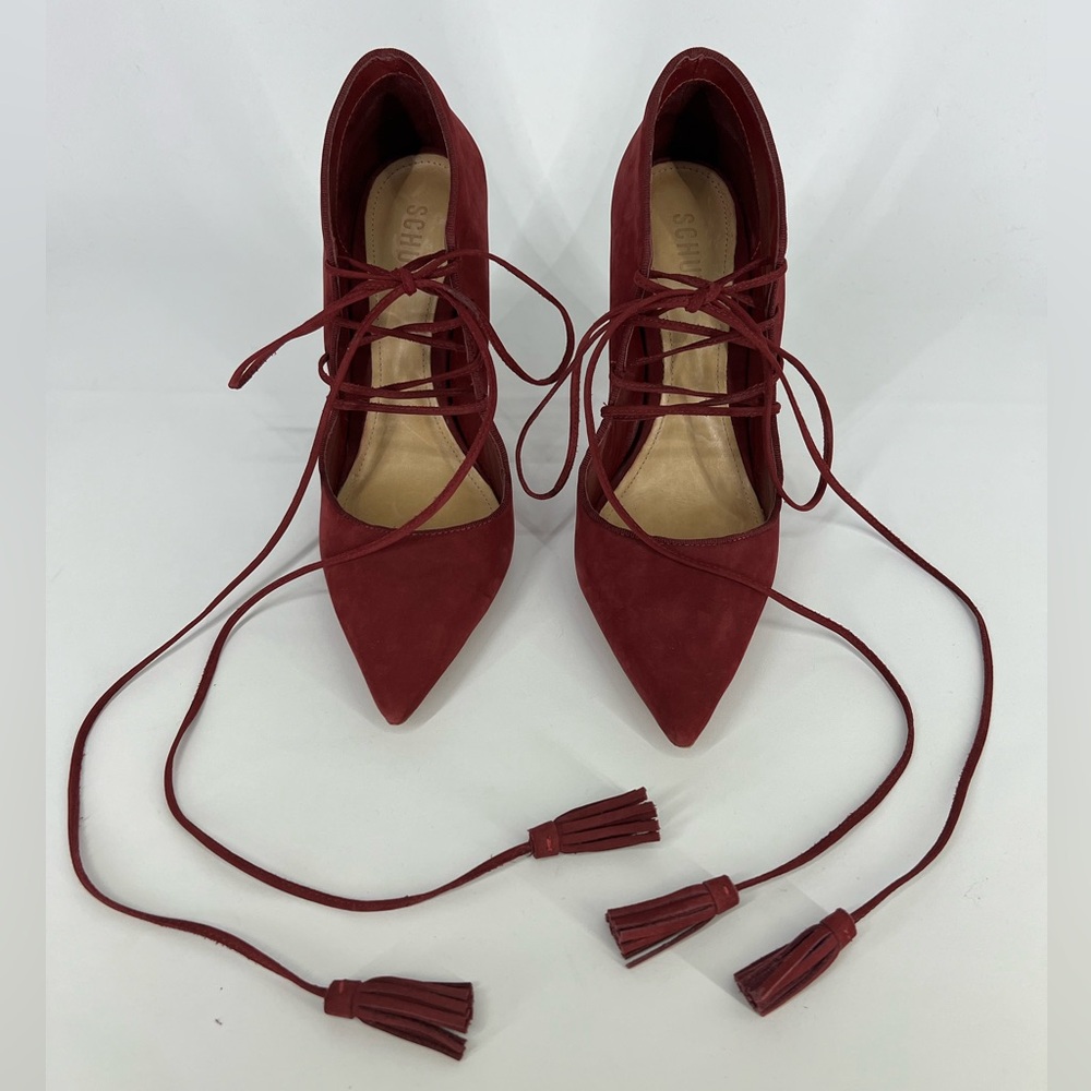 Schutz Red Wine Suede Heel Size  9